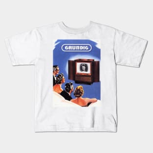 German GRUNDIG Television Vintage Appliance 1940s Retro Advertisement Kids T-Shirt